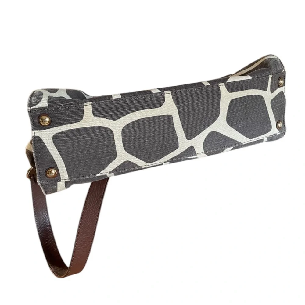 Michael Kors Giraffe Print Hamilton Bag Printed Canvas Leather Trim
